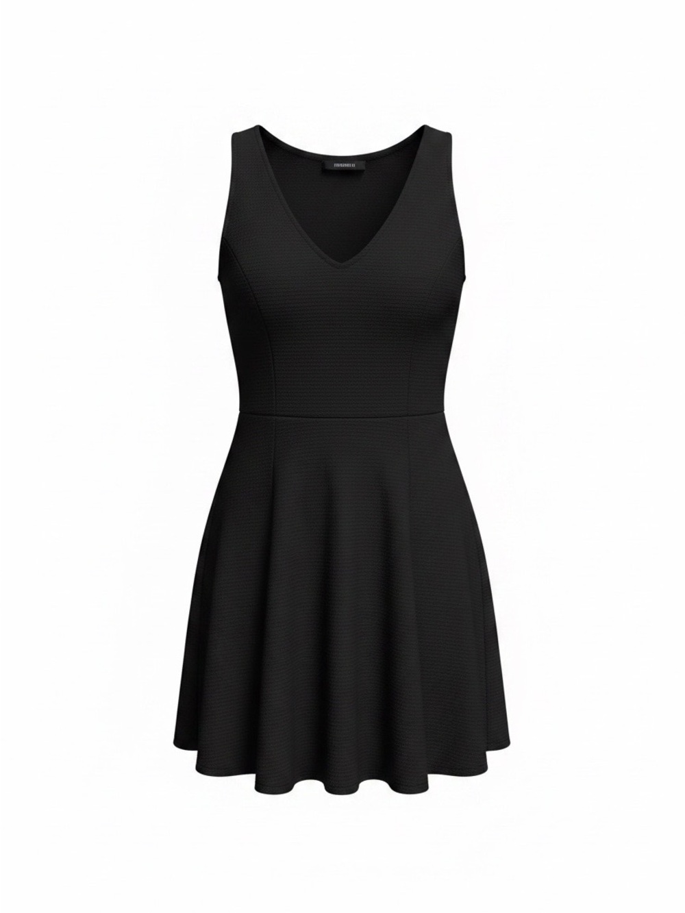 Forever 21 Sleeveless Black V-Neck Fit & Flare Dress